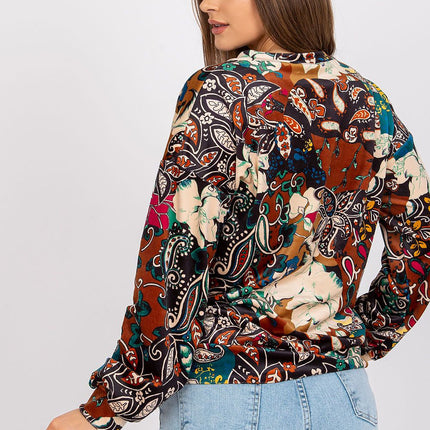 Elegant V Neck Blouse With Unique Patterns By Italy Moda - Très Elite