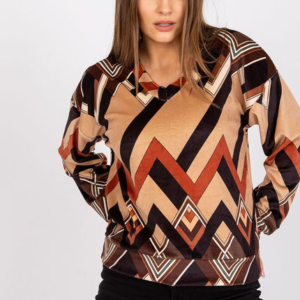 Elegant V Neck Blouse With Unique Patterns By Italy Moda - Très Elite
