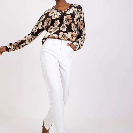 Elegant V Neck Blouse With Unique Patterns By Italy Moda