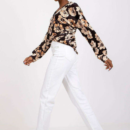 Elegant V Neck Blouse With Unique Patterns By Italy Moda