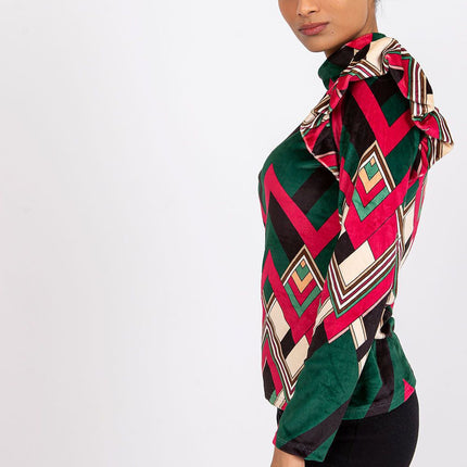 Elegant Velvet Floral Top for Any Occasion European Crafted - Très Elite