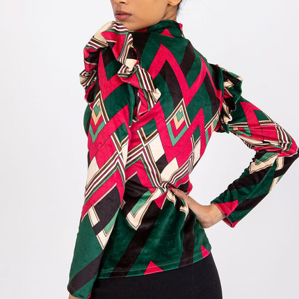 Elegant Velvet Floral Top for Any Occasion European Crafted - Très Elite