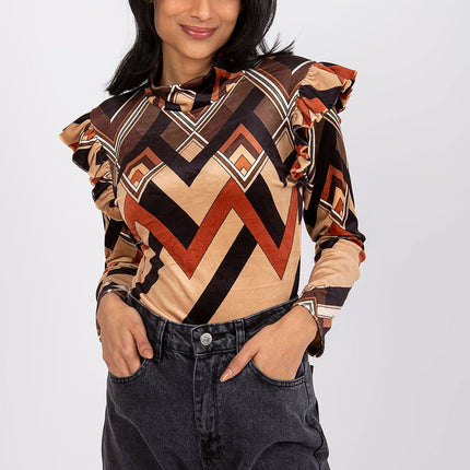 Elegant Velvet Floral Top for Any Occasion European Crafted - Très Elite