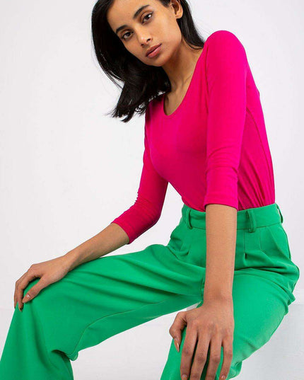 Chic 3/4 Sleeve Cotton-Spandex Blouse