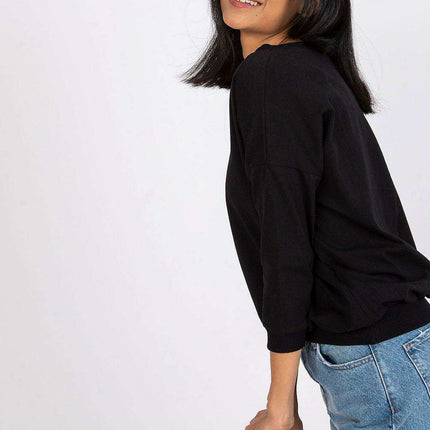 Elegant V-Neck Blouse with Ribbed Cuffs