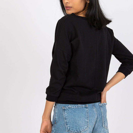 Elegant V-Neck Blouse with Ribbed Cuffs