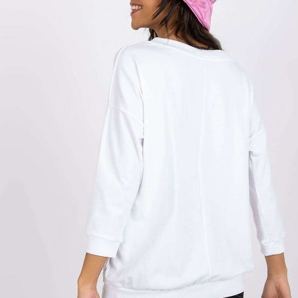 Elegant V-Neck Blouse with Ribbed Cuffs