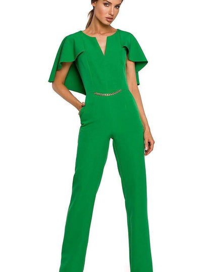 Elegant Cape-Style Jumpsuit - Made in EU