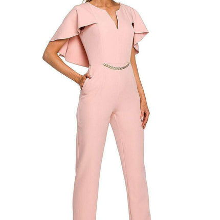 Elegant Cape-Style Jumpsuit - Made in EU