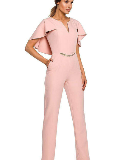 Elegant Cape-Style Jumpsuit - Made in EU