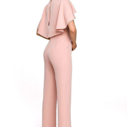 Elegant Cape-Style Jumpsuit - Made in EU