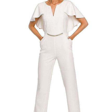 Elegant Cape-Style Jumpsuit - Made in EU