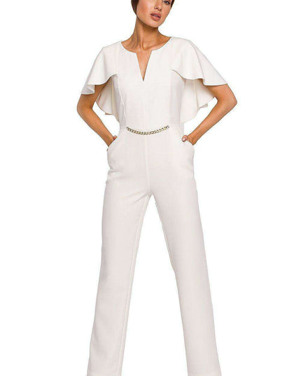 Elegant Cape-Style Jumpsuit - Made in EU