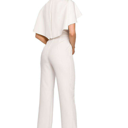 Elegant Cape-Style Jumpsuit - Made in EU