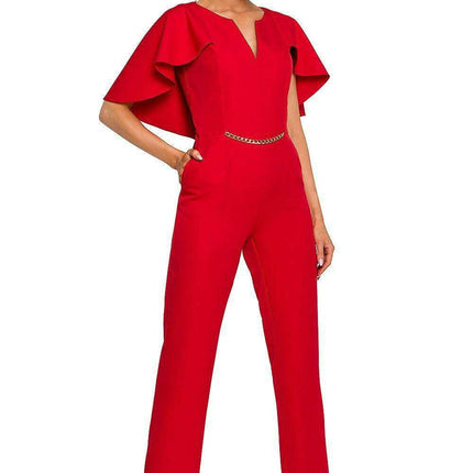 Elegant Cape-Style Jumpsuit - Made in EU