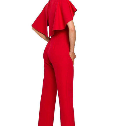 Elegant Cape-Style Jumpsuit - Made in EU