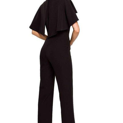 Elegant Cape-Style Jumpsuit - Made in EU