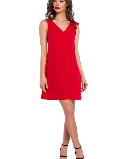 Charming Bow-Embellished Trapeze Dress