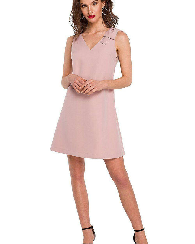 Elegant Bow Accent A-Line Dress
