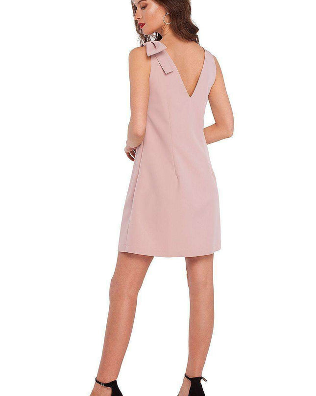 Elegant Bow Accent A-Line Dress