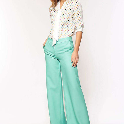 Retro Chic Polka Dot Short Sleeve Blouse For Everyday Women