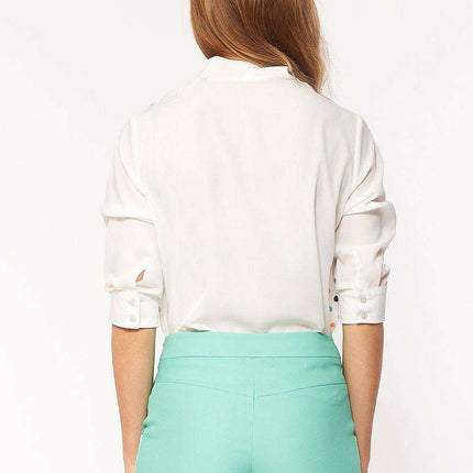 Retro Chic Polka Dot Short Sleeve Blouse For Everyday Women