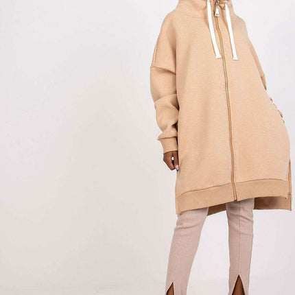 Chic Side-Slit Zip-Up Hoodie for Women