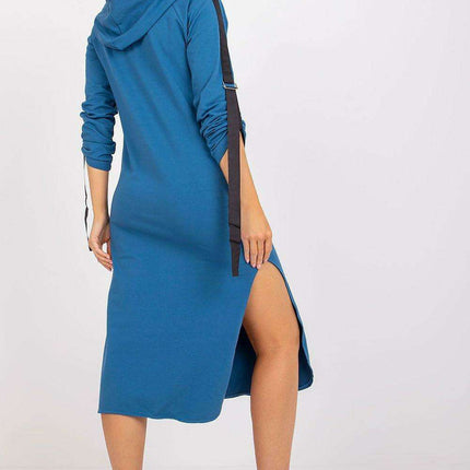 Stylish Hooded Casual Dress with Fashionable Slits