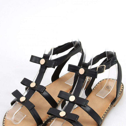 Elegant Ladies' Veneer Sandals with Charming Bows - Model 164413