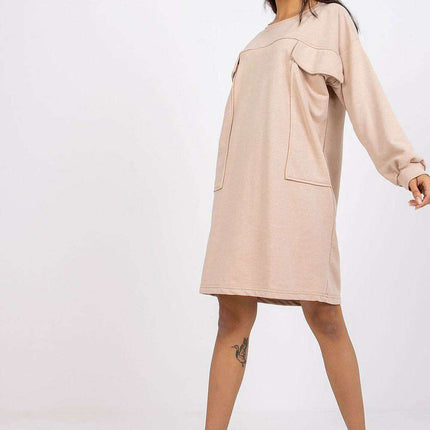 Casual Long Sleeve Pocket Dress