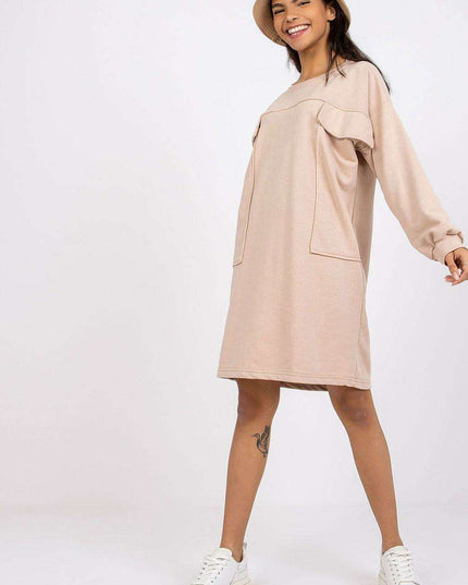 Casual Long Sleeve Pocket Dress