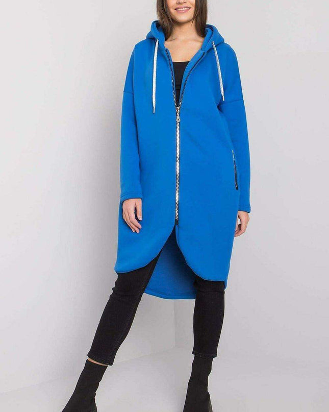 Asymmetrical Hooded Zip-Up Sweatshirt for Women