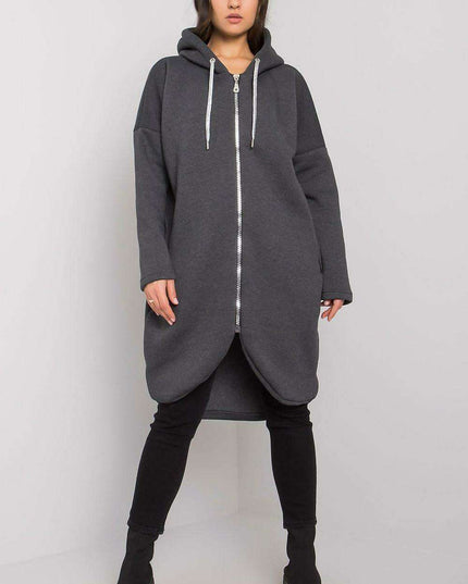 Asymmetrical Hooded Zip-Up Sweatshirt for Women
