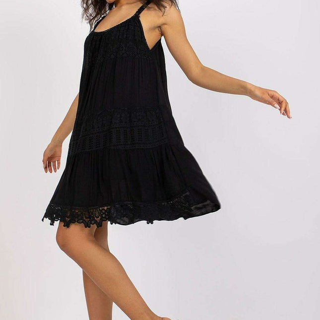 Elegantly Crafted Summer Flare Dress with Unique Openwork Design