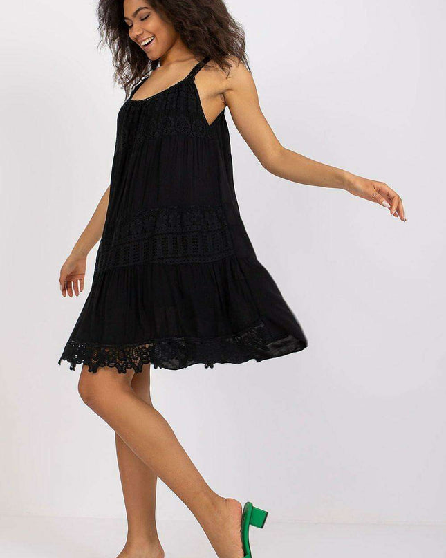 Elegantly Crafted Summer Flare Dress with Unique Openwork Design