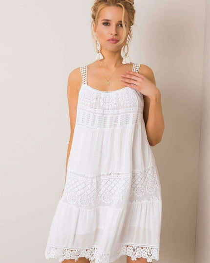 Elegantly Crafted Summer Flare Dress with Unique Openwork Design