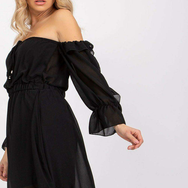 Chic Spanish Ruffled Sleeve Day Dress