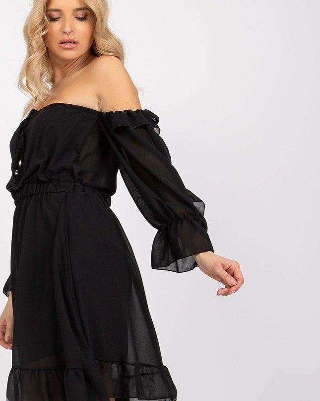 Chic Spanish Ruffled Sleeve Day Dress