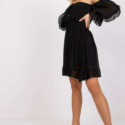 Chic Spanish Ruffled Sleeve Day Dress