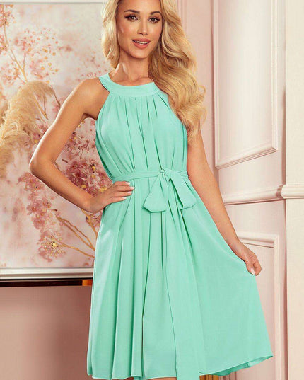 Chic Mocca Chiffon Daydress Set with Belt - Numoco