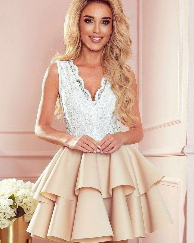 Crimson Elegance: Lace Evening Dress for Timeless Sophistication