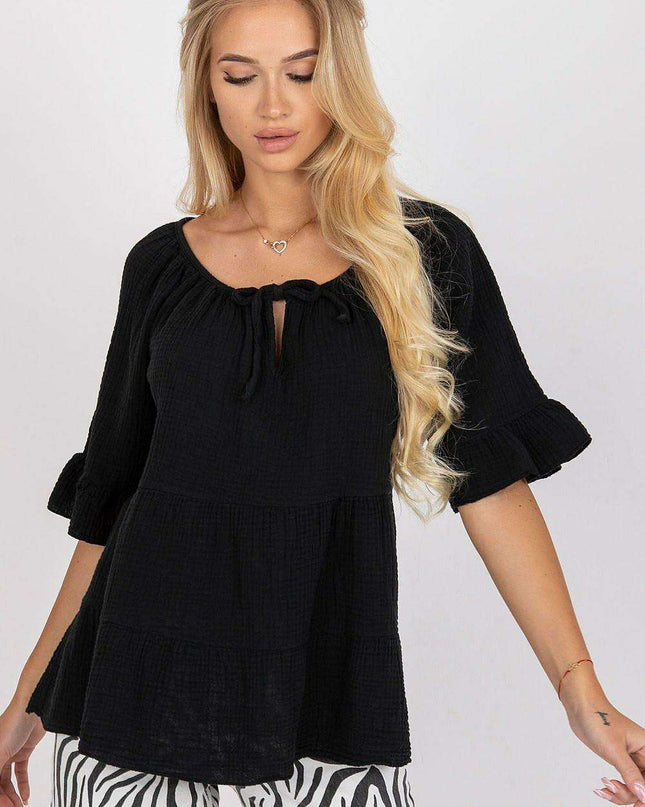 Chic Ruffled Cotton Top