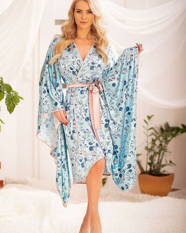 Chic Satin Springtime Lounge Robe