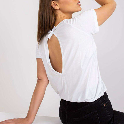 Elegant Bow-Back Short Sleeve Top