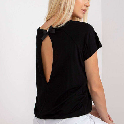 Elegant Bow-Back Short Sleeve Top