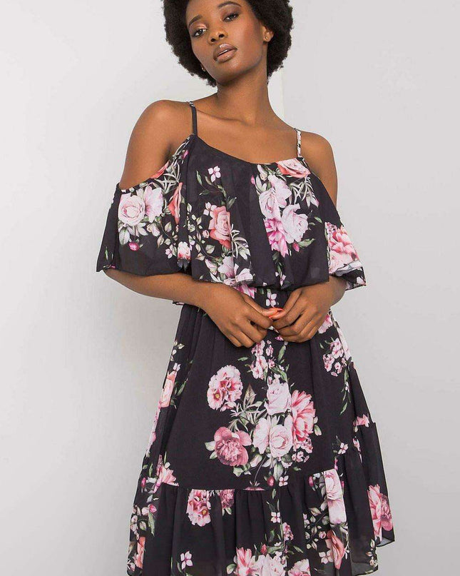Chic Floral Strapless Day Dress