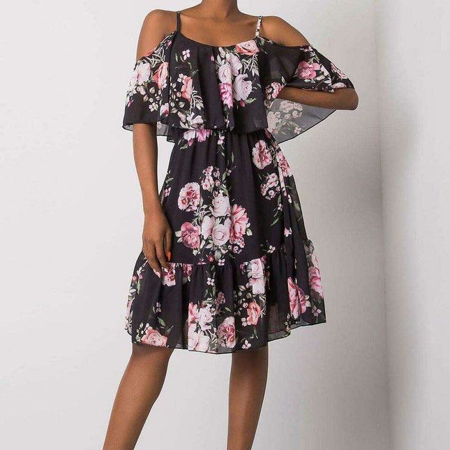 Chic Floral Strapless Day Dress