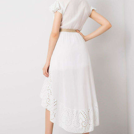 Bella Cotton Daydress: Chic Asymmetrical Style with Flouncy Hem