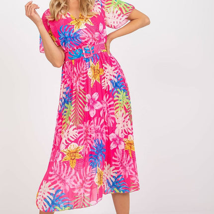 Elegant Frilled Sleeve Summer Dress With Chic Wrap Neckline - Très Elite