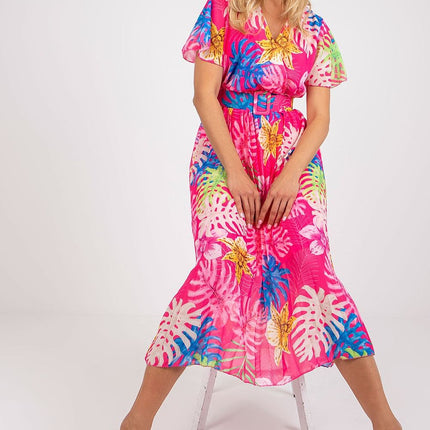 Elegant Frilled Sleeve Summer Dress With Chic Wrap Neckline - Très Elite